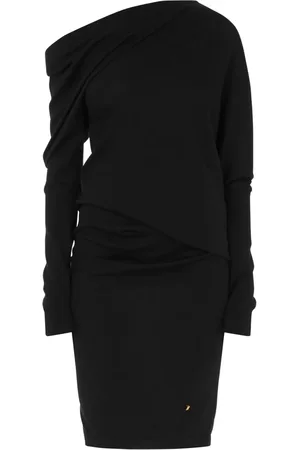 Moschino Abito midi con collo asimmetrico