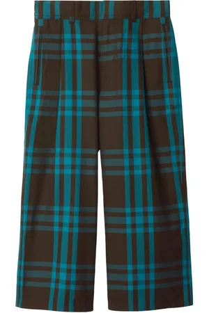 Burberry Pantaloni in cotone a quadri
