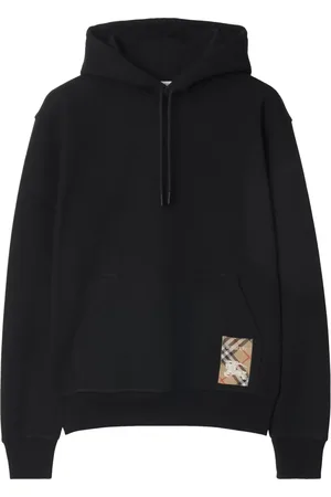 Burberry Felpa in cotone con etichetta e cappuccio