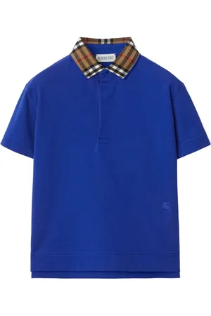 Burberry Polo in cotone con colletto a quadri