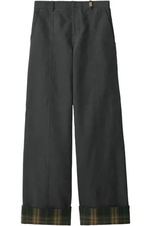 Burberry Pantaloni con bordo a quadri