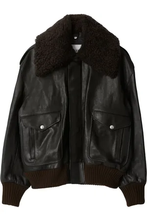 Burberry Giacca in pelle con collo in shearling