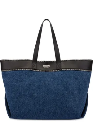 Moschino Borsa tote denim con zip