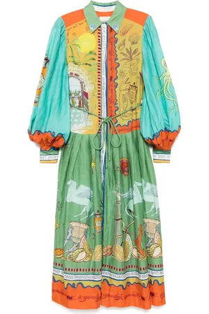 ALÉMAIS Chemisier con stampa Surrealist Summer Ramie