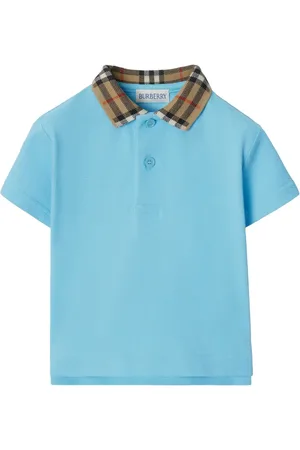 Burberry Polo in cotone con orlo a quadri