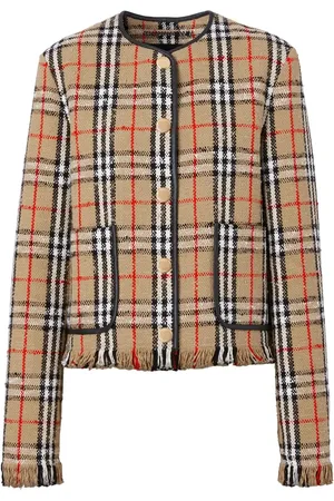 Burberry Giacca senza colletto in bouclé Vintage Check