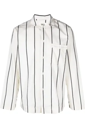 Tekla Camicia in stile pigiama a righe in popeline di cotone biologico