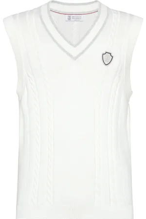 Brunello Cucinelli Canotta in maglia intrecciata