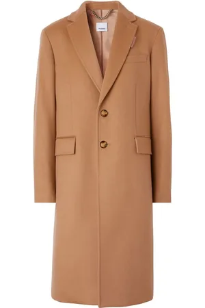 Burberry Cappotto monopetto con revers a lancia