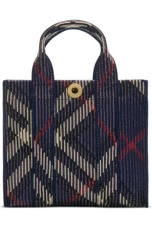 Burberry Borsa tote mini in maglia a quadri