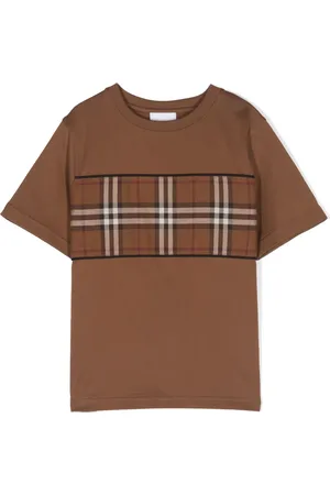 Burberry T-shirt con inserto a quadri
