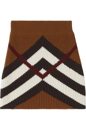 Burberry Minigonna Chevron Check a coste
