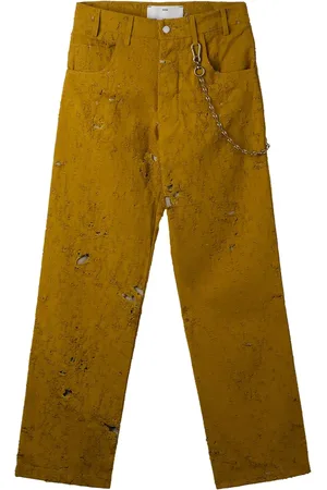 SONG FOR THE MUTE Jeans gialli con effetto vissuto