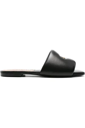 Moschino Sandali in pelle con placca logo