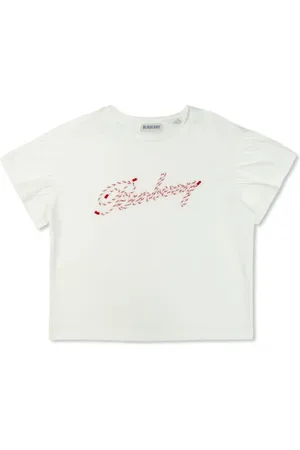Burberry T-shirt con logo ricamato
