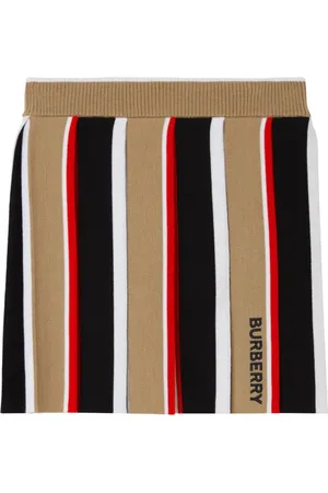 Burberry Gonna a righe con ricamo