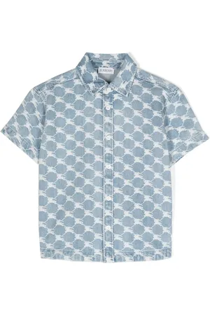 Burberry Camicia denim con stampa Equestrian Knight