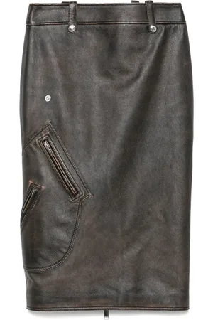 Alexander McQueen Gonna a matita in pelle