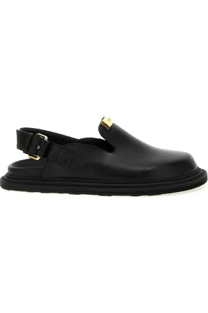 Moschino Sandali in pelle con placca logo