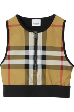 Burberry Top crop smanicato con motivo Vintage Check
