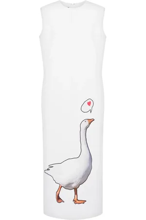 Moschino Abito midi con motivo oca