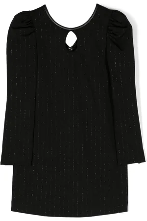 MONNALISA Pinstripe-pattern long-sleeve dress