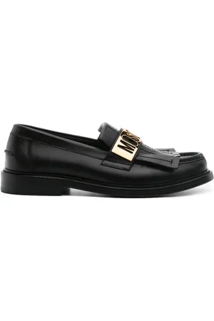 Moschino Mocassini in pelle con placca logo