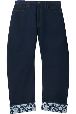 Burberry Jeans a gamba ampia con applicazione
