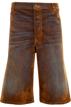 Cout de la Liberte Shorts denim in pelle scamosciata