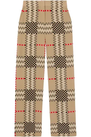 Burberry Pantaloni Pixel Check a gamba ampia