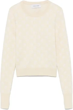 Marine Serre Maglione con motivo Moon jacquard