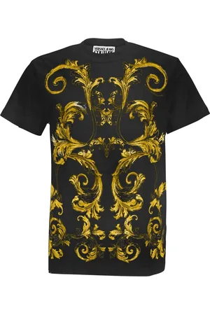 VERSACE T-shirt in cotone con stampa Barocco
