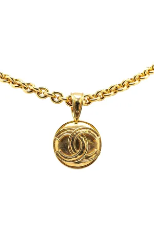 CHANEL Collana placcata in con pendente Medallion tondo CC 1994