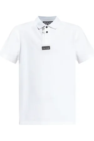 VERSACE Polo in cotone con ricamo logo