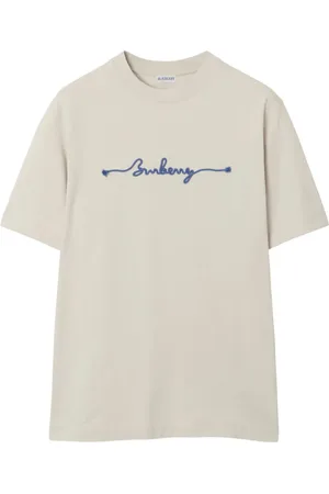 Burberry T-shirt con logo ricamato