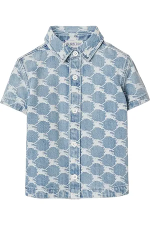 Burberry Camicia denim con stampa Equestrian Knight