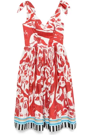Stella Jean Abito midi con stampa