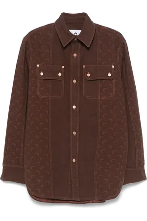 Marine Serre Camicia con motivo Moon jacquard