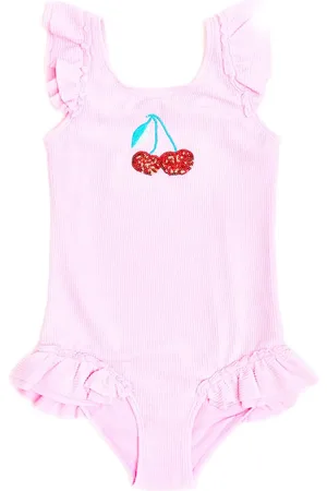SOLISWIM KIDS Costume da bagno con ricamo