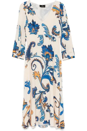 Etro Abito midi con stampa a fiori