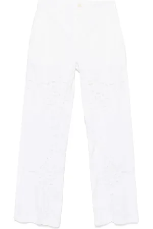 Marine Serre Pantaloni con inserti in pizzo