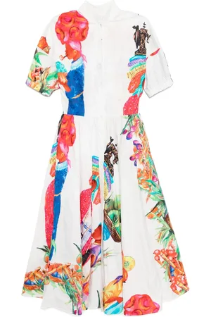Stella Jean Abito midi con stampa