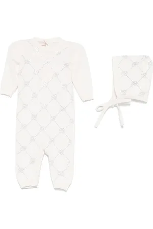 MISS BLUMARINE Set neonato con logo di strass