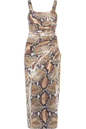 Roberto Cavalli Abito midi con stampa pitonata