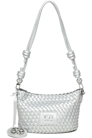 V°73 Borsa a spalla con dettaglio intrecciato