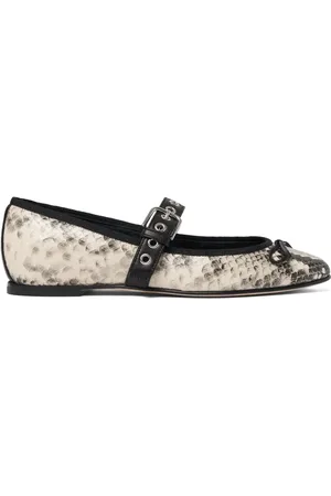 Scarosso Ballerine Astrid con effetto serpente