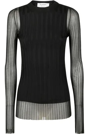 Sportmax T-shirt plissettata a maniche lunghe