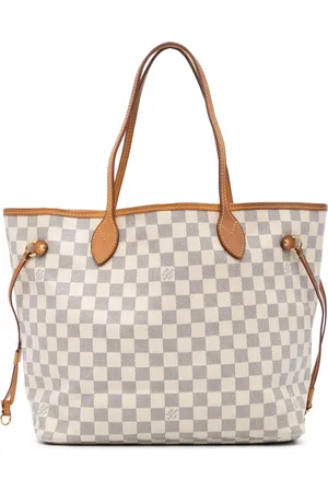 LOUIS VUITTON Borsa tote Neverfull MM in tela Damier Azur 2012