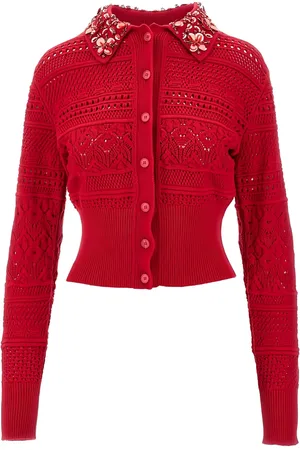 Des Phemmes Cardigan con perline sul colletto