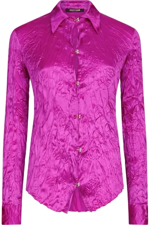 Roberto Cavalli Camicia in seta con effetto increspato